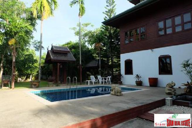 Contemporary Thai Teak Four Bedroom Pool Villa for Rent in Rawai-0