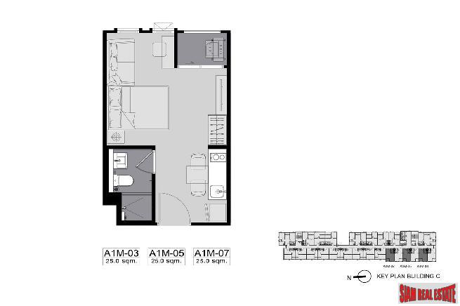 Aspire Asoke-Ratchada | Top Floor Resale unit at Sold Out New Low-Rise Condo at Phra Ram 9 by Leading Thai Developer - One Bed 30 sqm Unit-23