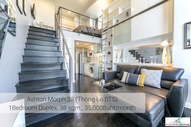 Ideo Morph 38 | Ultra Modern Two Storey Duplex with Extra High Ceilings in Thong Lo, Pet friendly