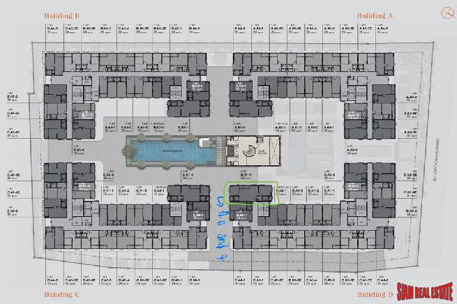 2 Bed Unit on 7th Floor at Newly Completed Quality Low-Rise Condo at Ratchada-15