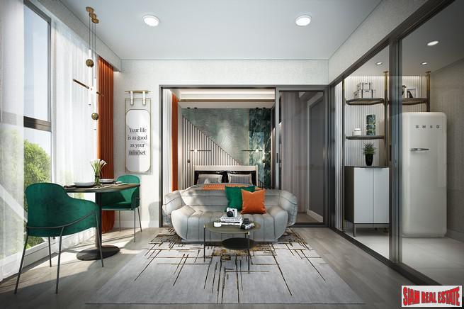 New Low-Rise Condo in Ratchada Area, Close to Offices and Shopping, 350 Metres to MRT Huai Khwang - 2 Bed, 1 Bath Units-3