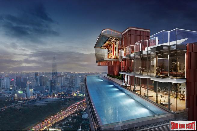 Nearing Completion is this High-Rise Condo with Huge Facilities and Unique Designs only 300 metres to MRT Phra Ram 9, Rama 9 Road - Studio Units