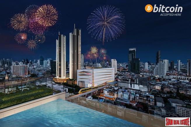 New Luxury Neo Classic Designed High-Rise at Charoennakorn close to Icon Siam, BTS Gold Line and the Riverside - 3 Bed Units - BitCoin Accepted as Payment-0
