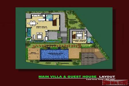 Modern Three Bedroom Pool Villa with Thai Style Guesthouse in Ao Por